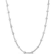 将图片加载到图库查看器，14K White Gold 1.0 Cttw Diamond Flower and Bar Station Necklace
