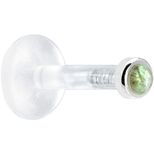 Load image into Gallery viewer, Solid 14K White Gold 2mm Genuine Labradorite Bioplast Push in Monroe
