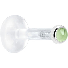 Load image into Gallery viewer, Solid 14K White Gold 2mm Genuine Peridot Bioplast Push in Monroe
