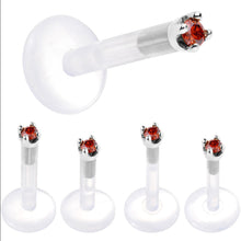 Load image into Gallery viewer, Solid 14K White Gold 1.5mm Genuine Red Diamond Bioplast Push in Monroe
