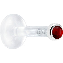 将图片加载到图库查看器，Solid 14K White Gold 2mm Genuine Ruby Bioplast Push in Monroe

