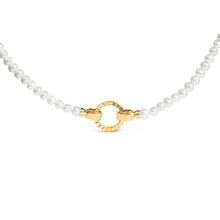 Load image into Gallery viewer, 18K Yellow Gold Vermeil Pearl Strand Infinity Necklace
