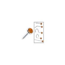 Load image into Gallery viewer, Solid 14K White Gold 2mm Genuine Citrine Saffron Nose Ring
