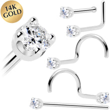 将图片加载到图库查看器，14k White Gold 2mm Moissanite Nose Ring
