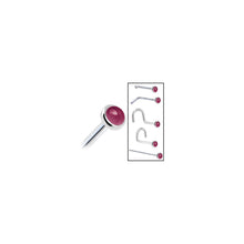 将图片加载到图库查看器，Solid 14K White Gold 2mm Genuine Raspberry Rhodolite Garnet Nose Ring
