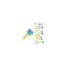 将图片加载到图库查看器，Solid 14K Yellow Gold 2mm Blue Synthetic Opal Nose Ring
