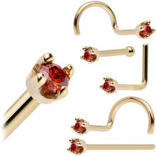 Load image into Gallery viewer, 14k Yellow Gold 2mm Lab Grown Red Diamond Nose Ring
