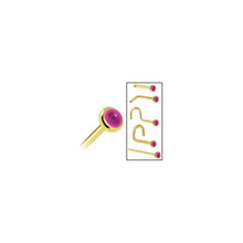 将图片加载到图库查看器，Solid 14K Yellow Gold 2mm Genuine Pink Garnet Nose Ring
