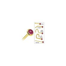 将图片加载到图库查看器，Solid 14K Yellow Gold 2mm Genuine Raspberry Rhodolite Garnet Nose Ring
