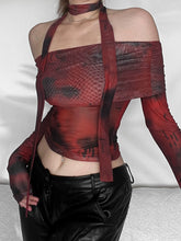 Load image into Gallery viewer, Kliou Fashion Print Stylish Upper Clothes Long Sleeves T-shirt
