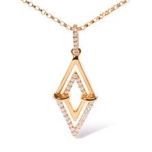 Load image into Gallery viewer, 14K Yellow Gold 1/4 Cttw Diamond Double Triangle Geometric 18" Pendant Necklace (G-H Color, SI1-SI2 Clarity)
