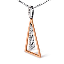 Load image into Gallery viewer, 14K Rose and White Gold 1/8 Cttw Diamond Windchime 18" Pendant Necklace (G-H Color, SI1-SI2 Clarity)
