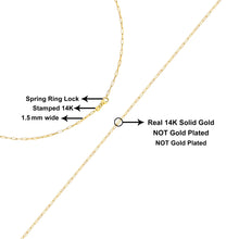 Load image into Gallery viewer, Unisex Solid 14K Yellow Gold 1.5mm Paperclip Chain Necklace - 18 Inches
