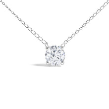 Load image into Gallery viewer, 14K White Gold Floating 1/2 Cttw Lab Grown Diamond Solitaire Pendant Necklace - 18" Inches
