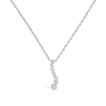 将图片加载到图库查看器，.925 Sterling Silver 1/4 Cttw Lab Grown Diamond Journey Pendant Necklace - 18" Inches
