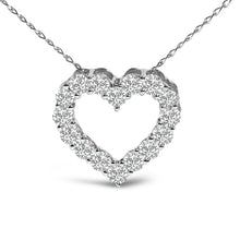 Load image into Gallery viewer, 14K White Gold 1/2 Carat Lab Grown Diamond Heart Shape Pendant Necklace
