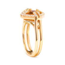 Load image into Gallery viewer, 14K Yellow Gold Marquise-Cut Yellow Citrine and 1/3 Cttw Diamond Halo Cocktail Ring (G-H Color, SI1-SI2 Clarity) - Size 7
