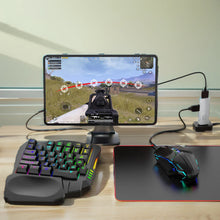 Load image into Gallery viewer, 5in1 Mobile Game Converter Keyboard Mouse Gaming Set for PUBG Wired RGB Backlit Keyboard with Phone Holder for Gamer Accessories
