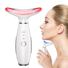 将图片加载到图库查看器，3 in 1 EMS Neck Face Beauty Device with Thermal Neck Lifting Vibration LED Facial Massager Double Chin Remover Skin Care Tool
