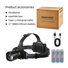 将图片加载到图库查看器，COBA Powerful XHP360 36-core Headlamp Flashlight 18650 Rechargeable ZOOM Head Flashlights High Power Head Lamp Fishing Headlight
