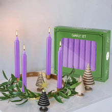 将图片加载到图库查看器，20-Piece Purple 4-Inch Drip-Free Soy Wax Dinner Candles – Smokeless, Fragrance-Free, Hand-Pulled for Weddings, Parties, and Home Décor
