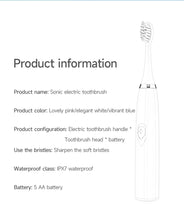 将图片加载到图库查看器，Electric Toothbrush for Adults Soft DuPont Bristle Portable Battery Endurance IPX6 Waterproof Intelligent Effective Oral Care
