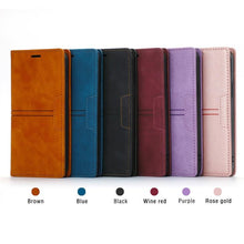 Load image into Gallery viewer, Magnetic Flip Leather Card Slot Wallet Case for iPhone 14 13 12 11 Pro Max Flip Invisible Magnetic Elegant Retro Phone Case Premium Leather PU Soft Flip Cover For iPhone
