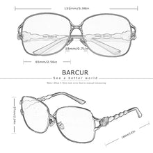 Load image into Gallery viewer, BARCUR Women’s Polarized Sunglasses – Oversized Elliptical Black Frame UV400 Protection Outdoor Fashion Mirror Leg Design High Quality Trendy Style Sunglasses for Travel Driving &amp; Summer Apparel
