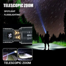 Load image into Gallery viewer, High Strong Power LED Flashlight Tactical Torch USB Rechargeable Zoom Emergency Lights For Outdoor Fishing Work Lighting Lamp
