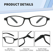 将图片加载到图库查看器，BARCUR Original Classic Presbyopia Glasses for Men and Women High-Quality Plastic Frame with Hinge Splicing Pattern and Mirror Legs Transparent AC Lenses for Reading

