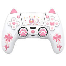 Load image into Gallery viewer, PlayVital Silicone Cover w/Joystick Caps and Sticker for ps5 Controller,  for ps5 Charging Dock - Sweetheart Kitty Black
