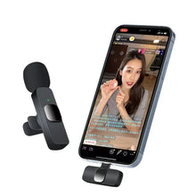 Load image into Gallery viewer, Basix Wireless Lavalier Microphone Audio Recording Mini Replaceable Windproof Wool Microphone for iPhone16 Shoot vlog YouTube
