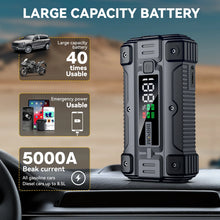 Load image into Gallery viewer, Car Jump Starter 3000A/4000A/5000A Battery Charger Emergency Power Bank Booster for 12V Gasoline and Diesel Vehicles Starting
