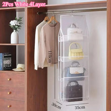 Load image into Gallery viewer, Hanging Closet Organizer Bag - Eco-Friendly 3D Transparent Storage for Tote Bags &amp; Purses
