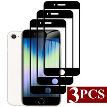 将图片加载到图库查看器，3PCS Full Cover Tempered Glass For iPhone SE  2022 2020 7 8 Plus Screen Protector Black Edge On iPhone SE3 SE2 Protective Glass Anti Fingerprint Film Screen Protector for iPhone
