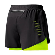 Load image into Gallery viewer, Men’s 2-in-1 Running Shorts – Quick-Dry Double Layer Gym Shorts for Training, Workout &amp; Bodybuilding (Black)
