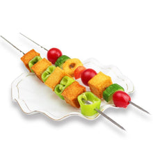 将图片加载到图库查看器，10-20Pcs Stainless Steel Barbecue Skewer Reusable BBQ Skewers Kebab Iron Stick For Outdoor Camping Picnic Tools Cooking Tools Stainless Steel Barbecue Skewers  Durable and Reusable Metal Skewers
