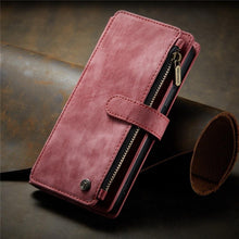 Load image into Gallery viewer, Vintage Card Holder Leather Wallet Case for iPhone 11 12 13 14 Pro Max Mini XR XS Max 8 7 6s Plus SE Storage Pocket Cover Flip Case PU Leather Protective Case With Magnetic Closure
