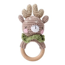 将图片加载到图库查看器，Baby Crochet Rattle Wooden Teether Toy BPA Free
