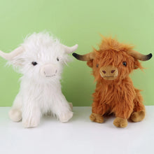 Load image into Gallery viewer, Highland Cow Plush Toy - Adorable Realistic Stuffed Animal with Long Fluffy Hair, Soft Cuddly Gift for Kids, Children &amp; Collecto
