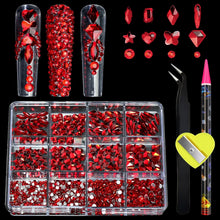 Load image into Gallery viewer, 12 Grid Diamond Jewelry Set for Nail Art - Luxe Rhinestone Decorations

