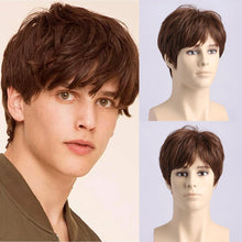 Load image into Gallery viewer, Short  Natural Curly Hair For Male Young Men Heat Resistant Fiber Synthetic Wigs
