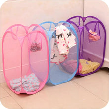 Load image into Gallery viewer, Folding Laundry Storage Basket – Mesh Household Clothes &amp; Toy Organizer
