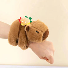 Load image into Gallery viewer, Kawaii Capybara Plush Slap Snap Wristband – Funny Kids Toy Bracelet
