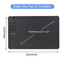 Load image into Gallery viewer, VINSA T1161 Graphics Drawing Tablet Ultra-thin Stylus 8 Pen Nibs Art Creation Sketch with 8192 Levels Pressure Battery-free
