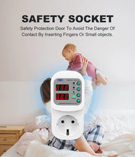 Load image into Gallery viewer, TOSVA-16 Reclosable Voltage current Protector Socket AC 110V 220V Adjustable 16A Power Surge Protector EU Plug Socket TOMZN

