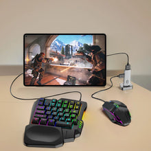 Load image into Gallery viewer, 5in1 Mobile Game Converter Keyboard Mouse Gaming Set for PUBG Wired RGB Backlit Keyboard with Phone Holder for Gamer Accessories

