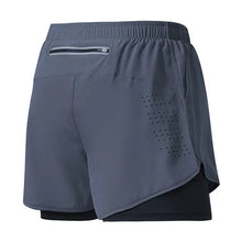 Load image into Gallery viewer, Men’s 2-in-1 Running Shorts – Quick-Dry Double Layer Gym Shorts for Training, Workout &amp; Bodybuilding (Black)
