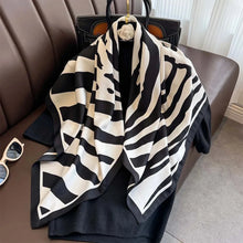 Load image into Gallery viewer, 90x90cm Square Silk-Feel Scarf – Luxury Women’s Shawl &amp; Head Wrap
