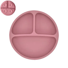 Load image into Gallery viewer, Silicone Baby Sucker Plate &amp; Rice Spoon Set Cute Cartoon Tableware
